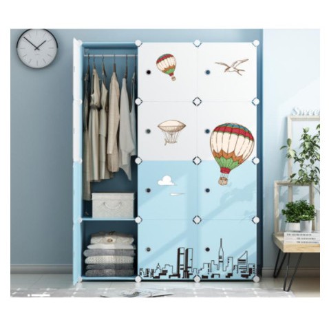 TỦ NHỰA GHÉP 12 NGĂN HỒNG ICON QUÂN ÁO