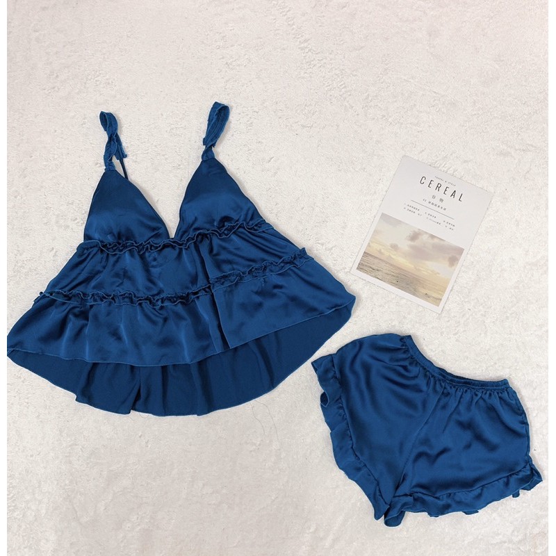 Đồ ngủ sexy nữ 🌸 Freeship 🌸 Đồ ngủ sexy nữ gợi cảm chất lụa satin sang chảnh Freesize dưới 60kg - Linqu Sleepwear | BigBuy360 - bigbuy360.vn