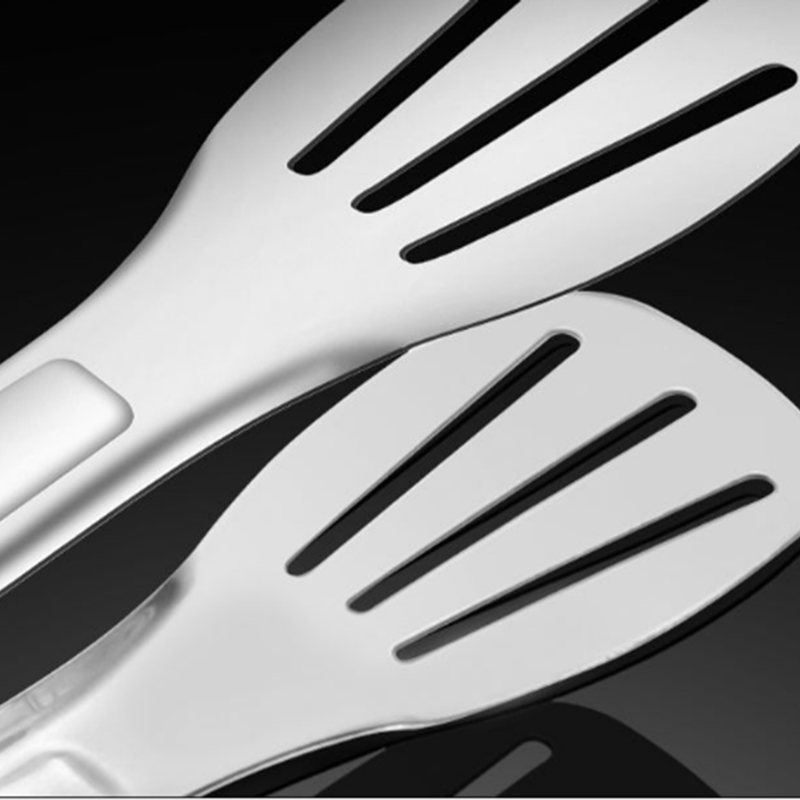 Kẹp gắp thức ăn bánh nướng thép không gỉ ba dải lỗ thép không gỉ đa năng tiện lợi