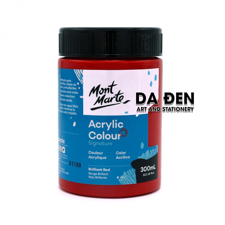 [DA ĐEN] Màu Mont Marte Signature Acrylic Colour 300ml (10.1-oz) - Brilliant Red