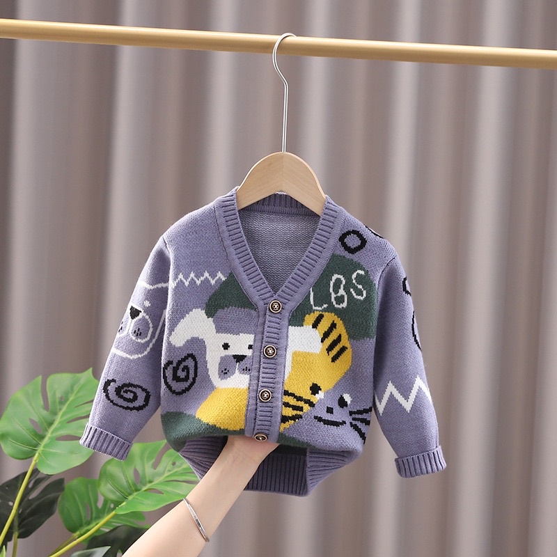 áo cardigan hoạ tiết cho bé