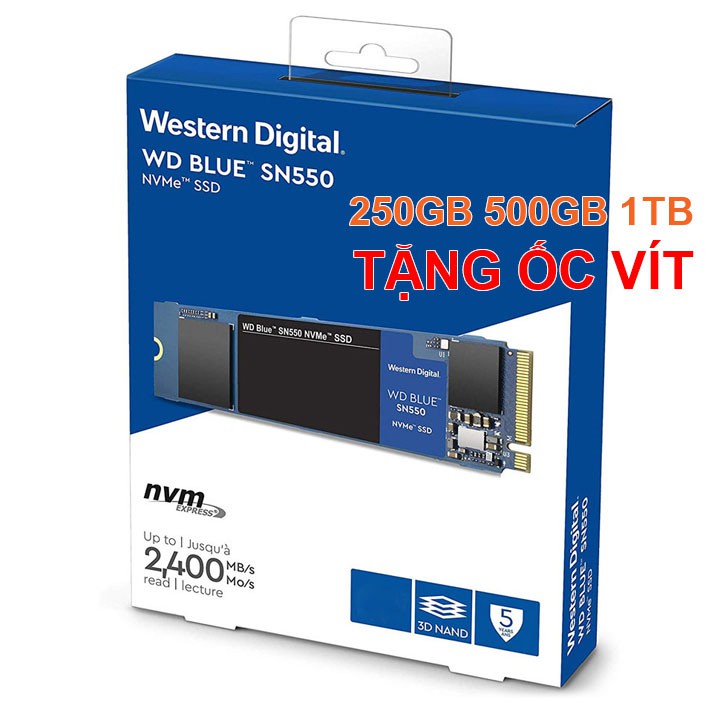 [Mã 255ELSALE giảm 7% đơn 300K] Ổ cứng SSD M.2 PCIe NVMe W.D Blue SN550 SN570 250GB 500GB 1TB - bảo hành 5 năm