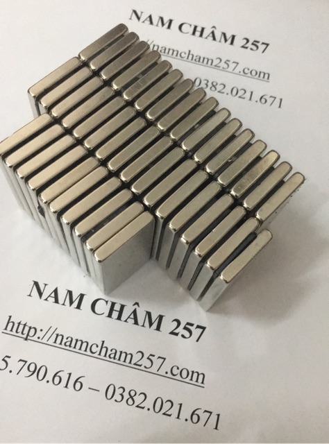 Nam châm viên khối 50x25x5mm, loại nam châm trắng đất hiếm 50x25x5mm lực hút siêu mạnh