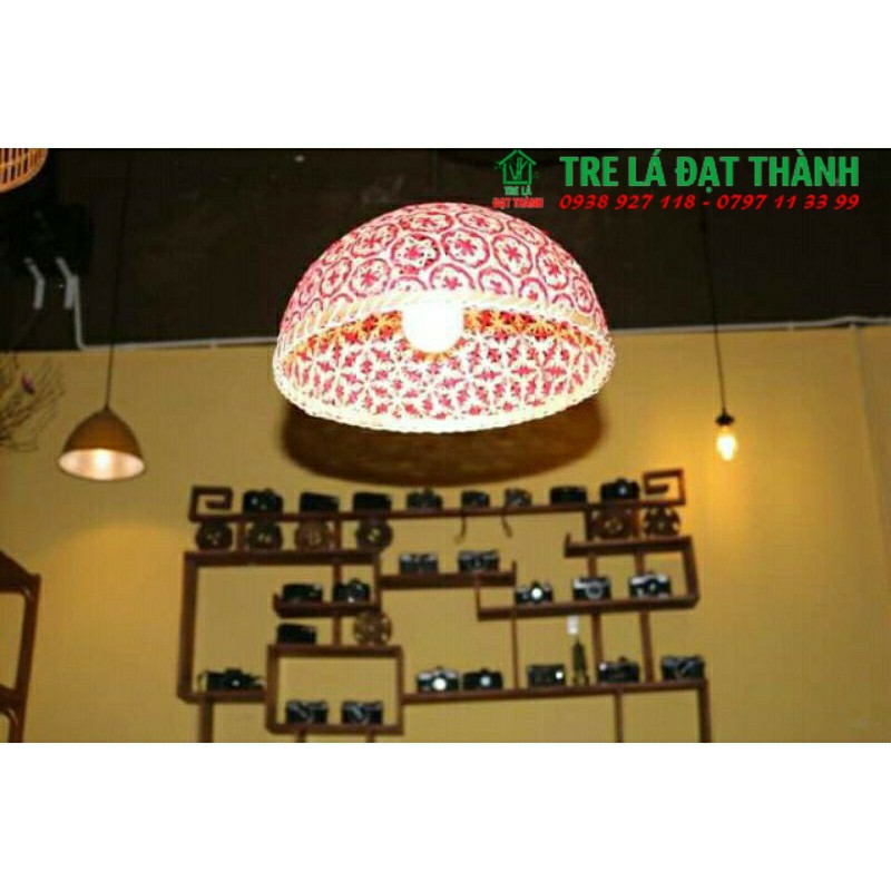 ĐÈN MÂY TRE ĐAN TREO TRẦN: HOA THỊ TRÒN