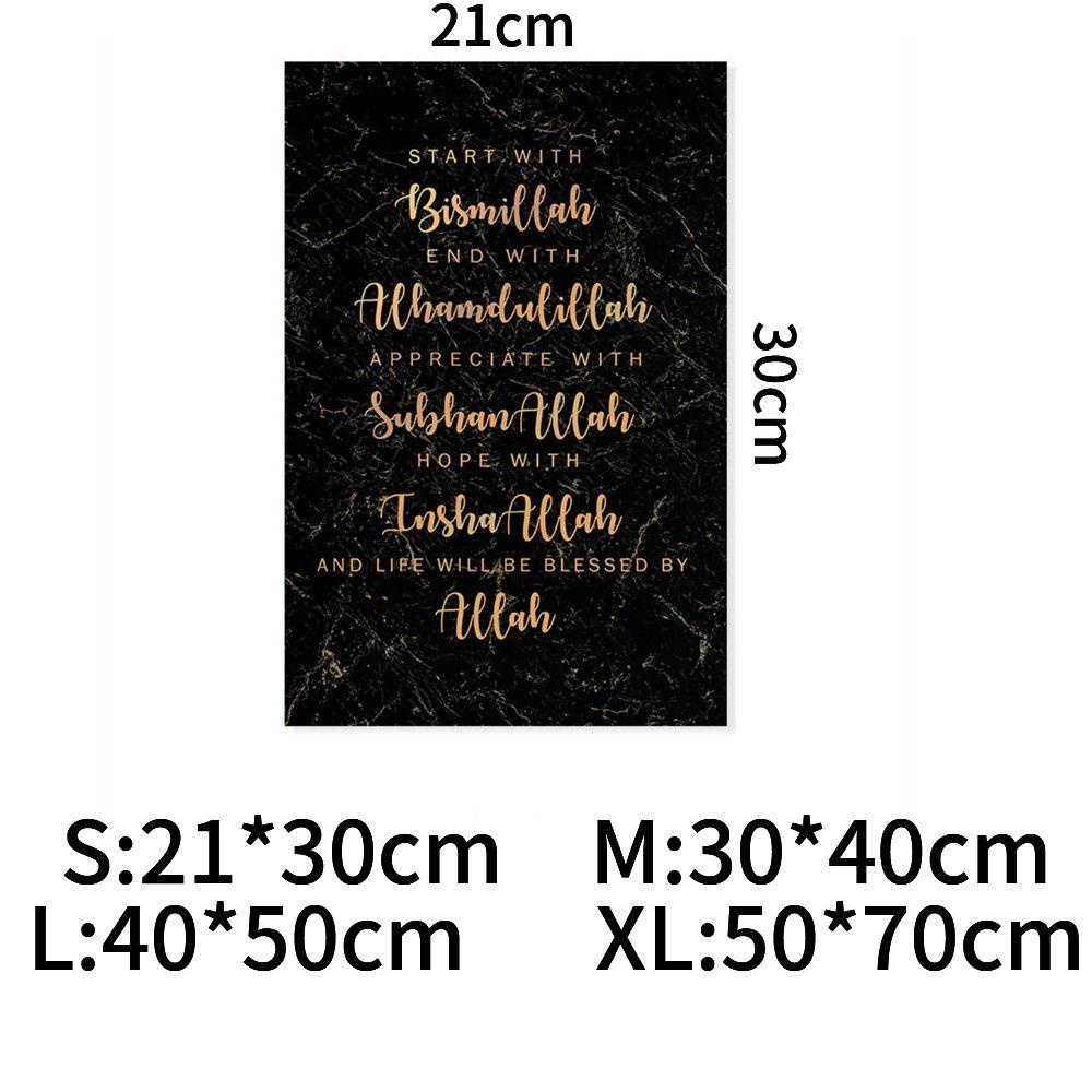 LET Tranh Vải Canvas Treo Tường Họa Tiết Bismillah Đạo Hồi Ấn Tượng