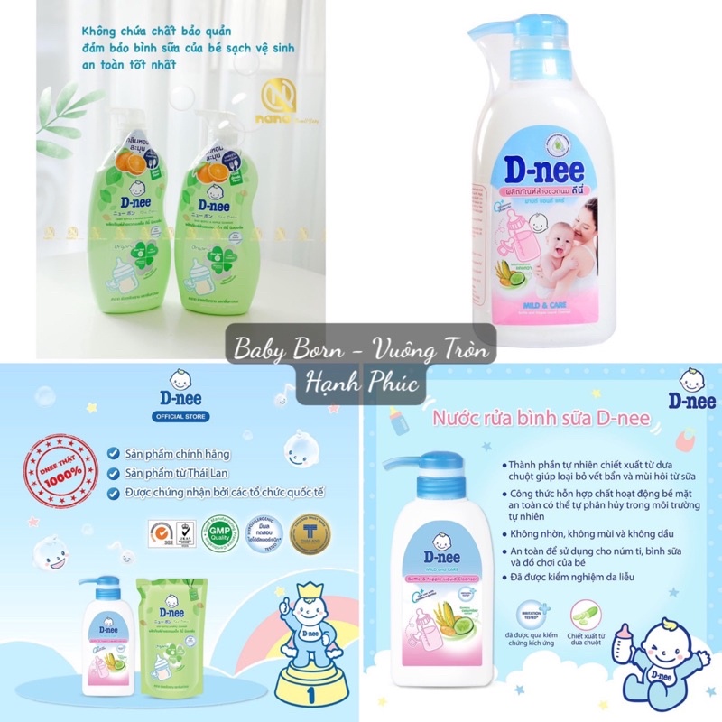 Nước Rửa Bình Sữa Dnee Organic Chai 620ml (Mẫu mới)