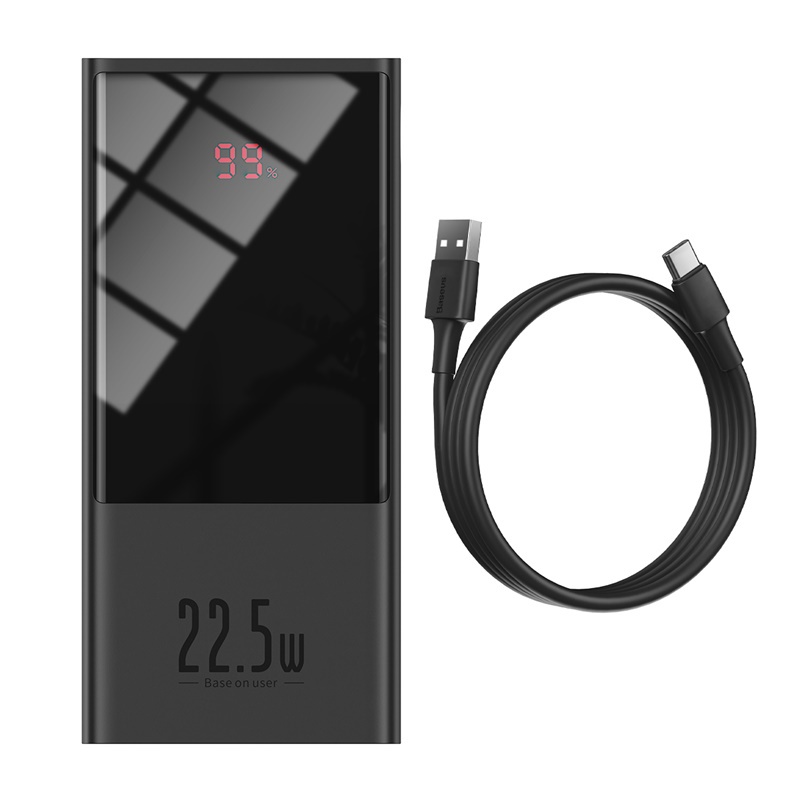 Pin sạc dự phòng sạc nhanh 22.5W Baseus Super Mini Digital Display dung lượng 10000 mAh (tặng 1 cáp sạc Type-C 3A)