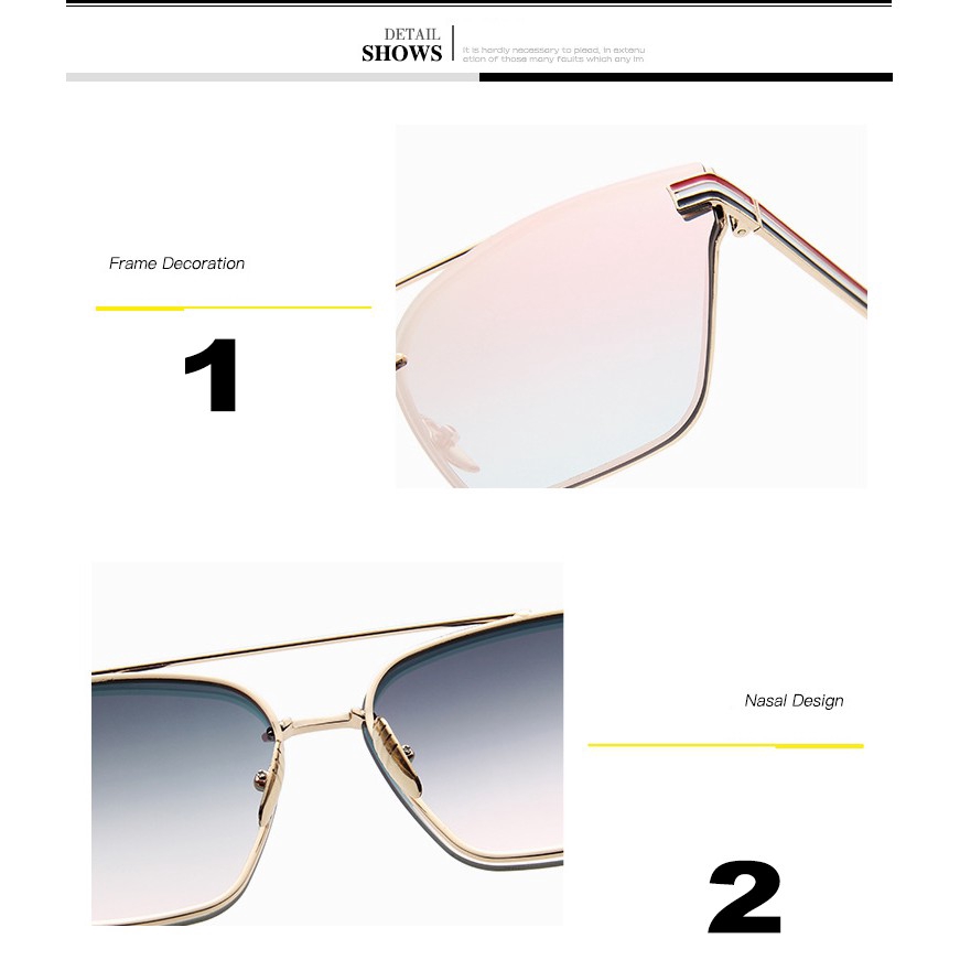 Kính mát gọng kim loại kiểu vuông thời trang cho nữ