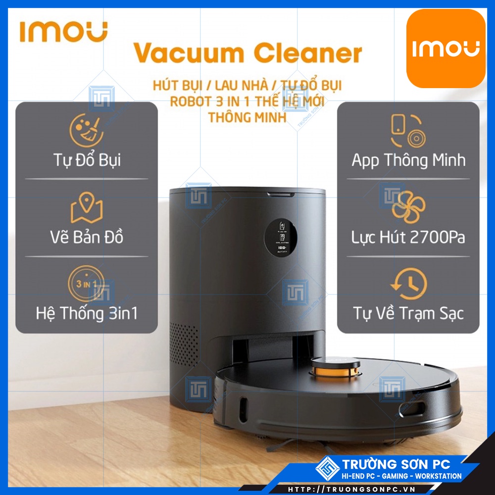 Robot Hút Bụi Thông Minh IMOU Vacuum Cleaner RV-L11-A Lực Hút 2700PA, Tự Động Đi Đổ Rác | Vỏ Case SAMA ESport-2