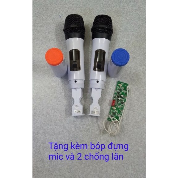 Micro không dây cho loa kéo tặng kèm bóp đựng mic và chống lăn