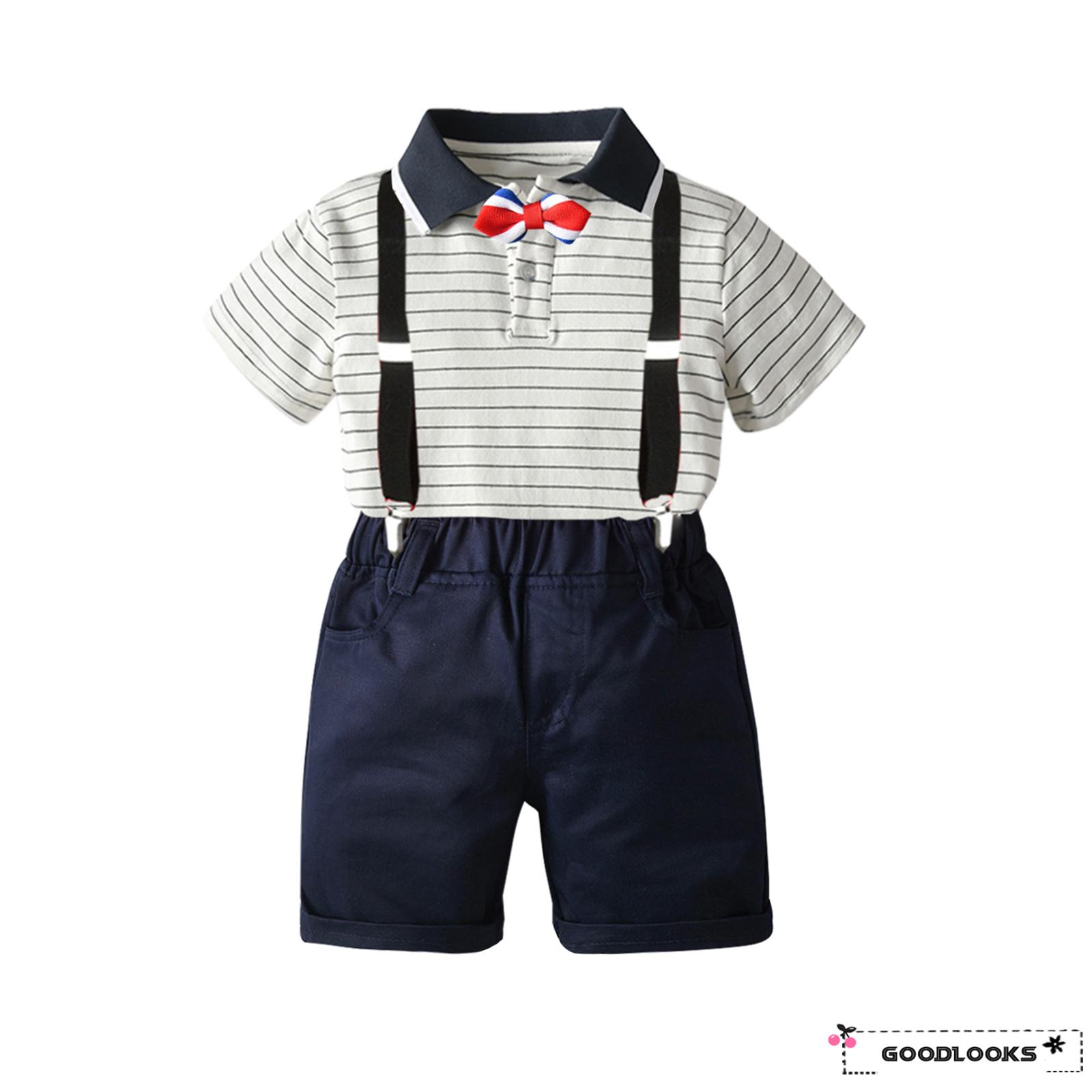 Set Áo Thun Polo Ngắn Tay + Quần Short + Dây Nịt Thời Trang Dành Cho Nam