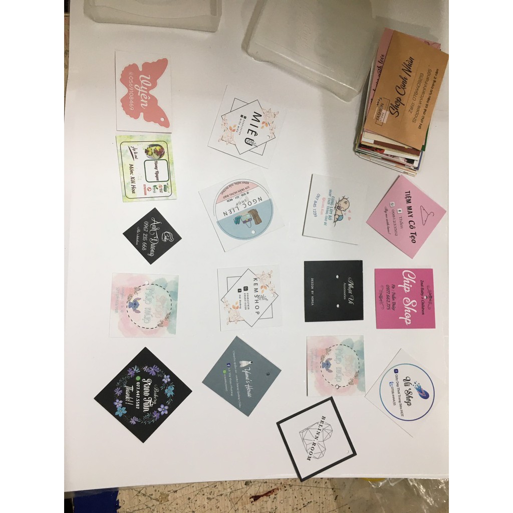 Combo 500 tag in theo yêu cầu kích thước 5x5 cm