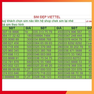 SIM VIETTEL SỐ ĐẸP -PHONG THỦY TẠI ĐÂY LÔ 7 hotttSIM 4G 1 NĂM