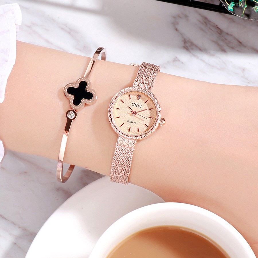 Đồng hồ nữ GEDI 71906 dây lụa mặt nhỏ thời trang Bán lẻ giá sỉ