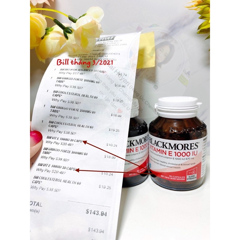 Vitamin E Blackmore Úc Lọ 30 Viên 1000IU