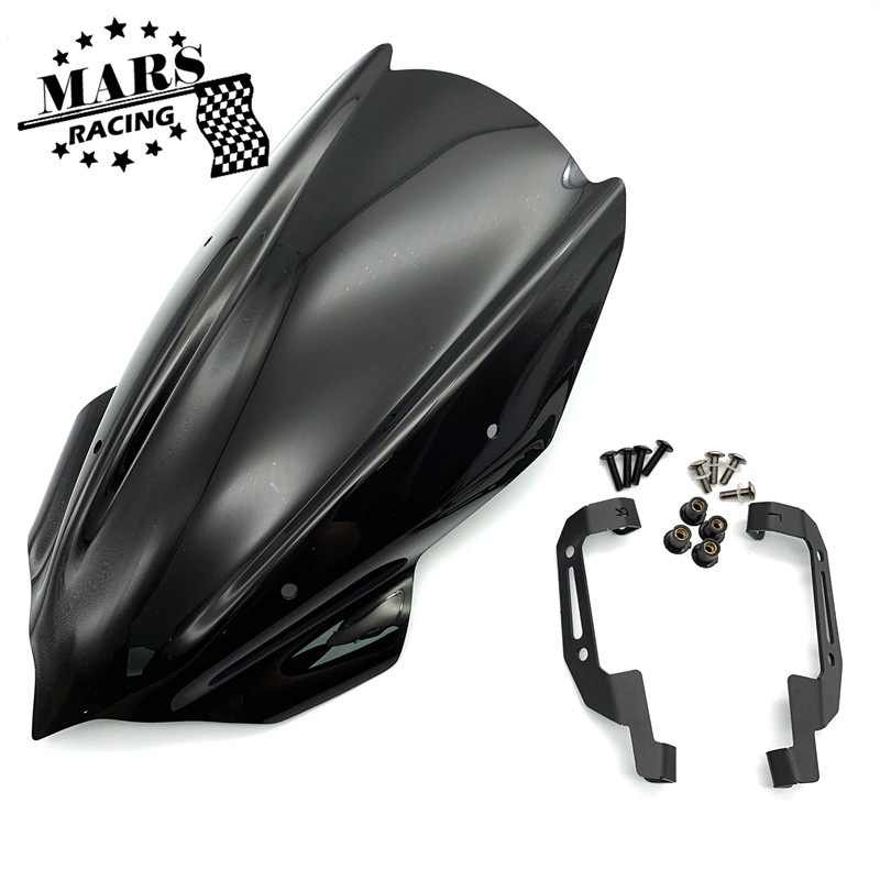 Xe máy Kính chắn gió thể thao Kính chắn gió Tấm che kính cho KAWASAKI Z250 Z400 2019 2020 2021 Double Bubble kawasaki z250 z400 19-21