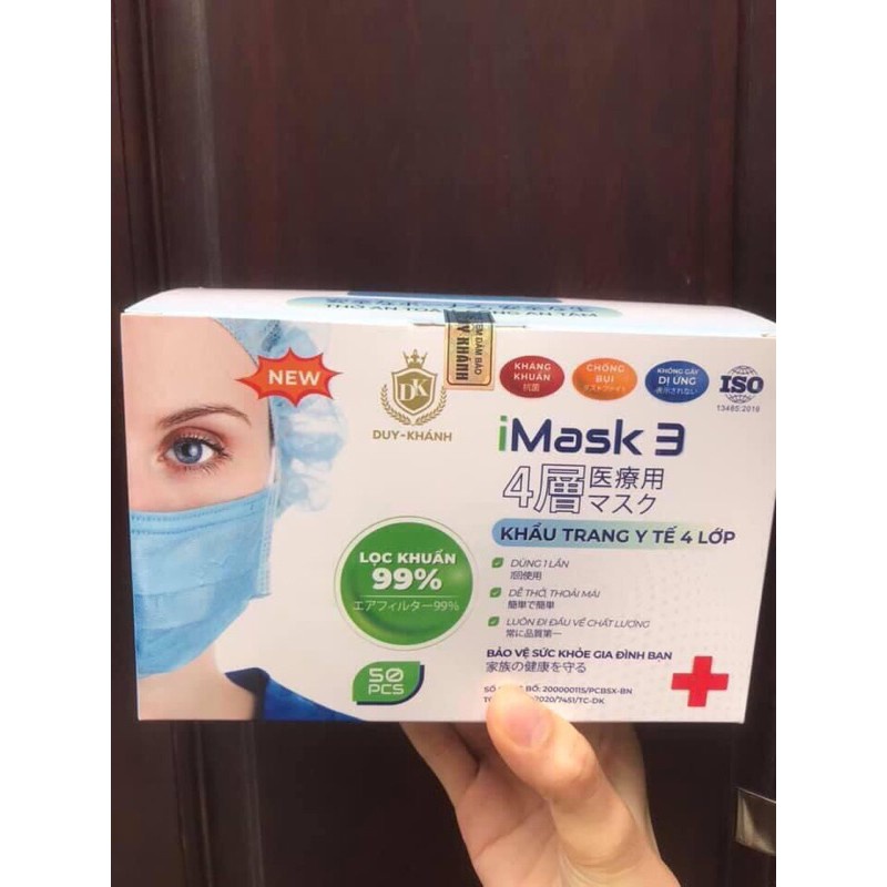 Khẩu trang y tế Duy Khánh 4 lớp  Hàng cao cấp đầy đủ logo, giấy tờ xuất khẩu