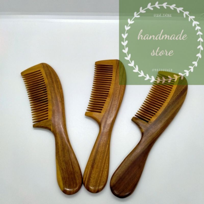 Lược gỗ Thơm massage đầu giúp lưu thông máu - lược gỗ thơm ghép răng cao cấp