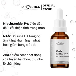 Tinh Chất Niacinamide B3 Basic 8% DrCeutics Cho Da Dầu Mụn 30ml | 100ml (Ceutics)