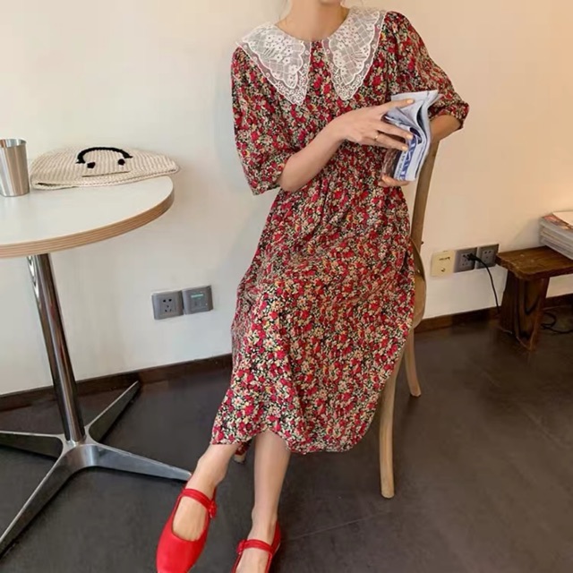 Đầm cổ ren perter pan 🌸[ KÈM HÌNH THẬT HÀNG QC ]