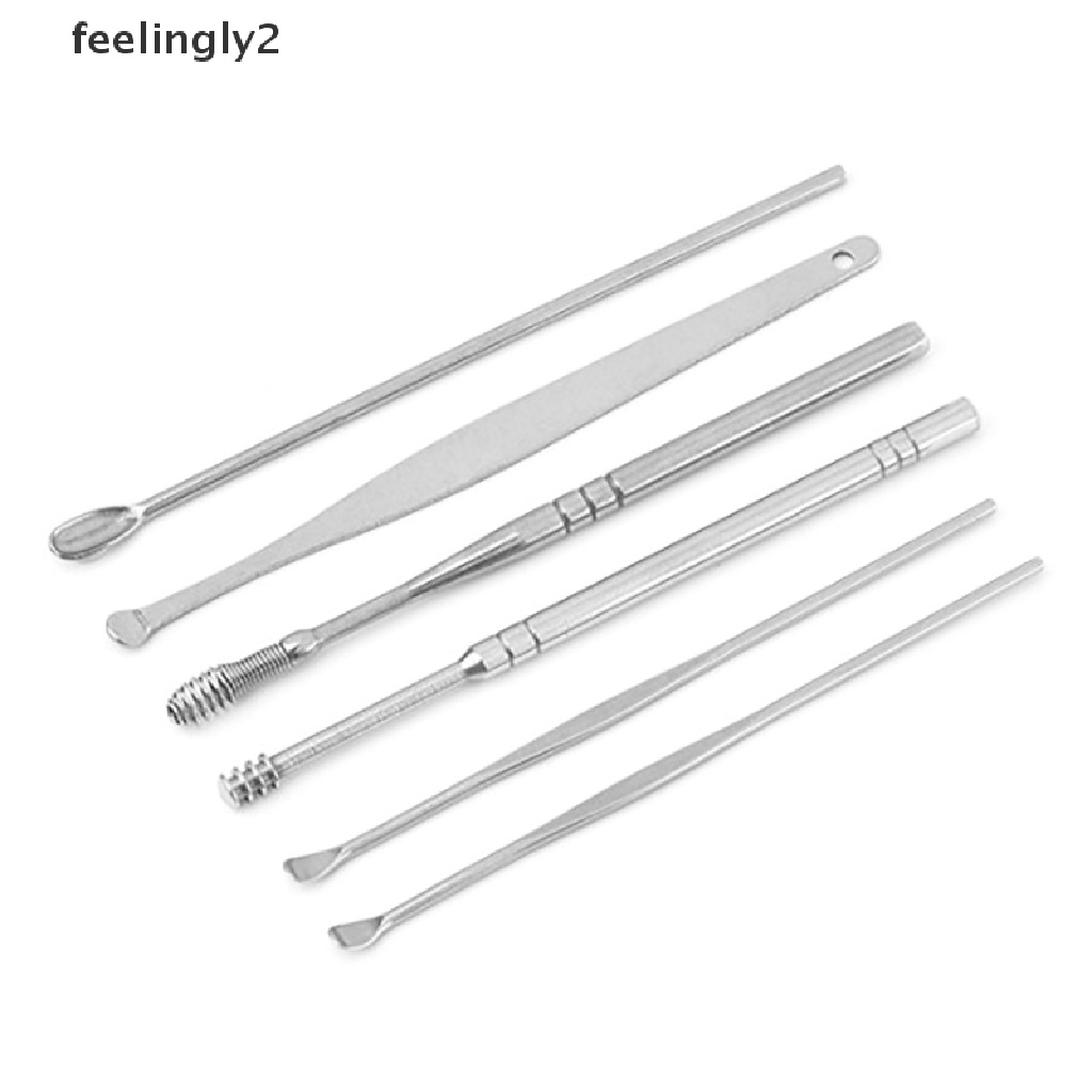 Set 6 dụng cụ lấy ráy tai bằng thép không gỉ an toàn tiện dụng