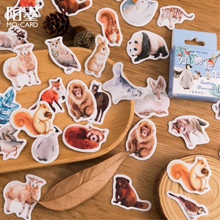 Sticker hộp 46 miếng dán - Khu rừng mùa Đông - Hộp nhãn dán trang trí sổ tay bullet journal - M679