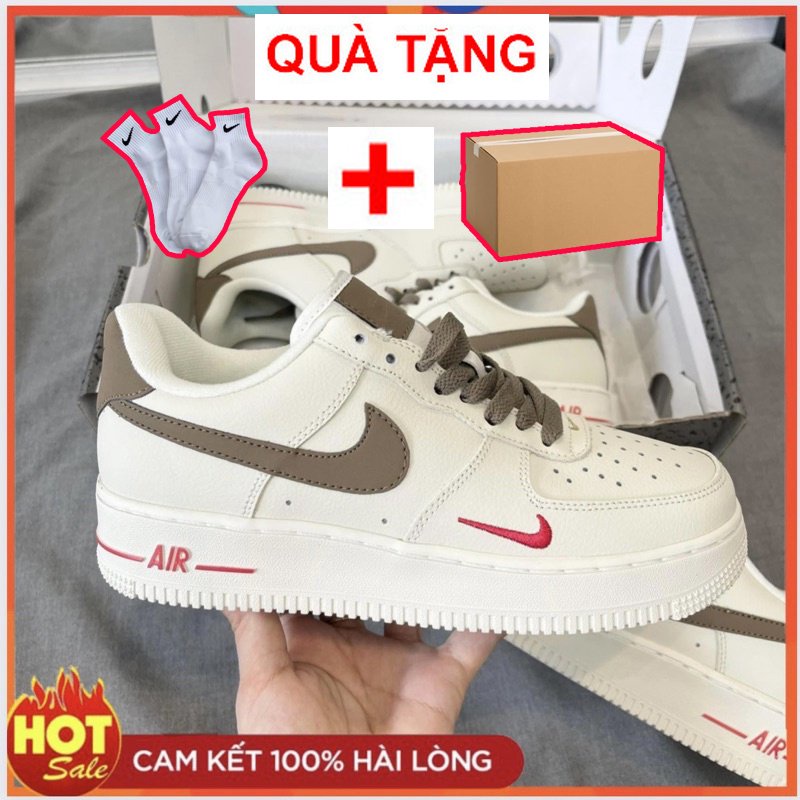 Giày thể thao nam nữ air force 1 vệt nâu, Hàng Đẹp Full Box.2022