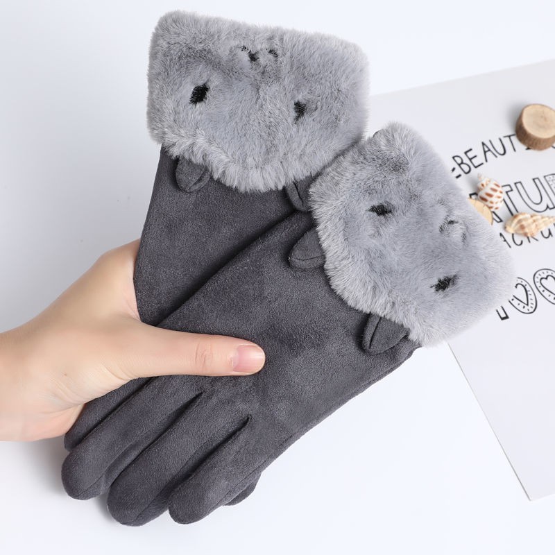 Găng Tay Da Lộn Giữ Ấm Khi Đi Xe Máy Cho Nữ