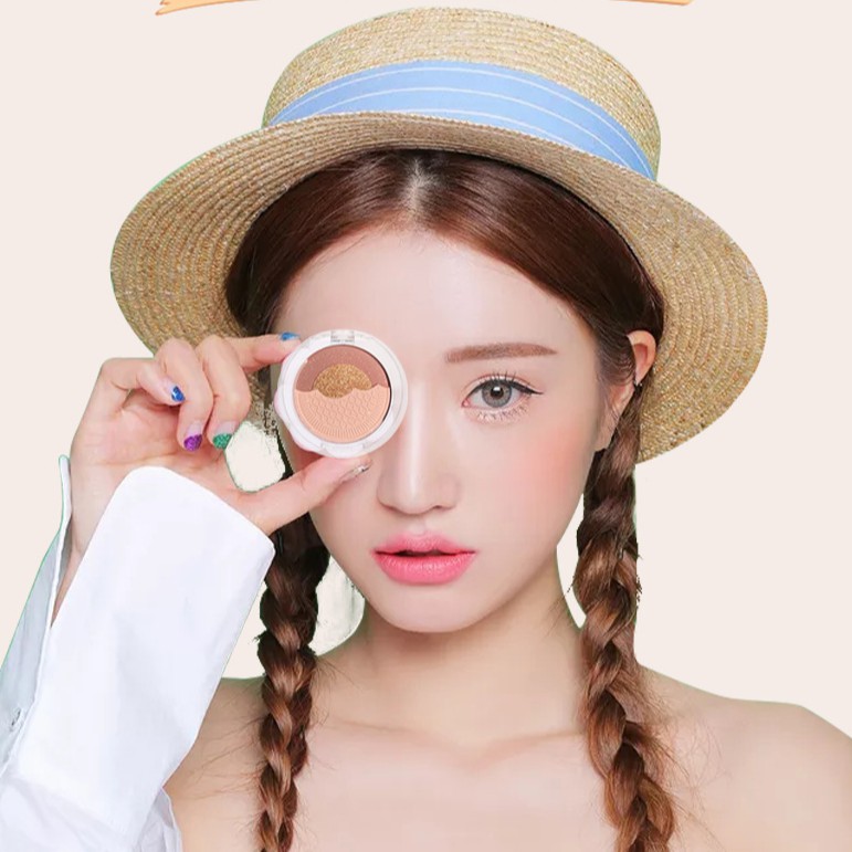 Phấn mắt 3 màu kết hợp nhũ và má hồng bánh qui hàng nội địa Trung MAT05 | BigBuy360 - bigbuy360.vn