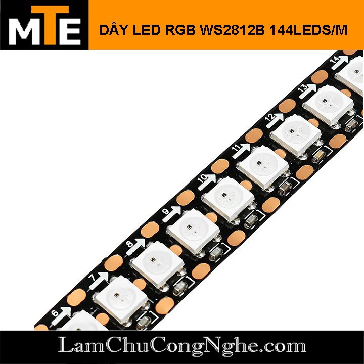 Mới! Dây led đổi màu RGB WS2812B 5V 144 Led 1 mét