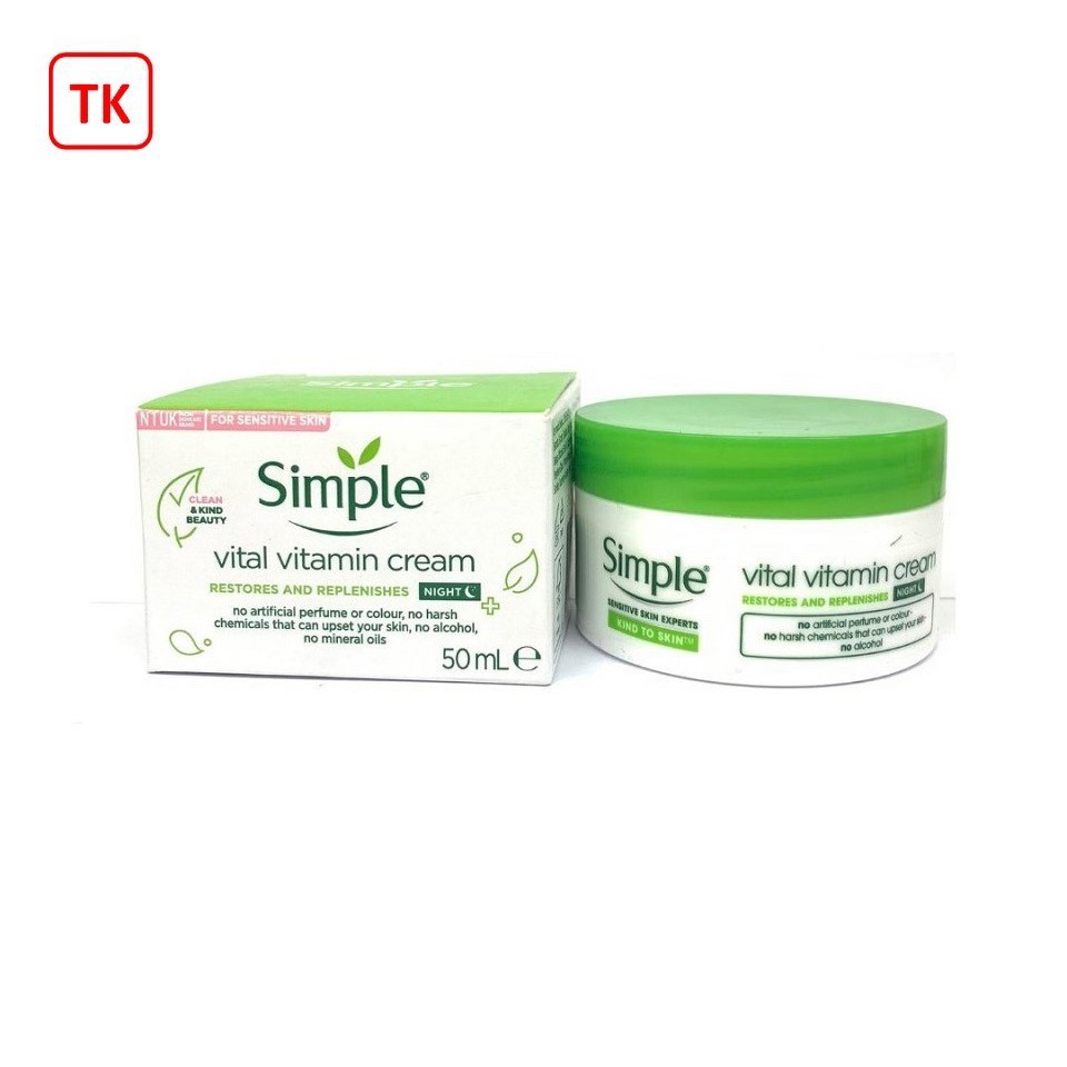 Kem Dưỡng Ẩm Simple Kind To Skin Vital Vitamin Night Cream 50ml