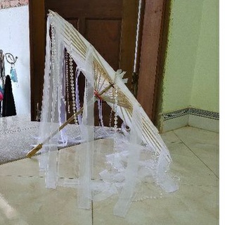 [XẢ] Ô dù cổ trang có rèm ngọc dài