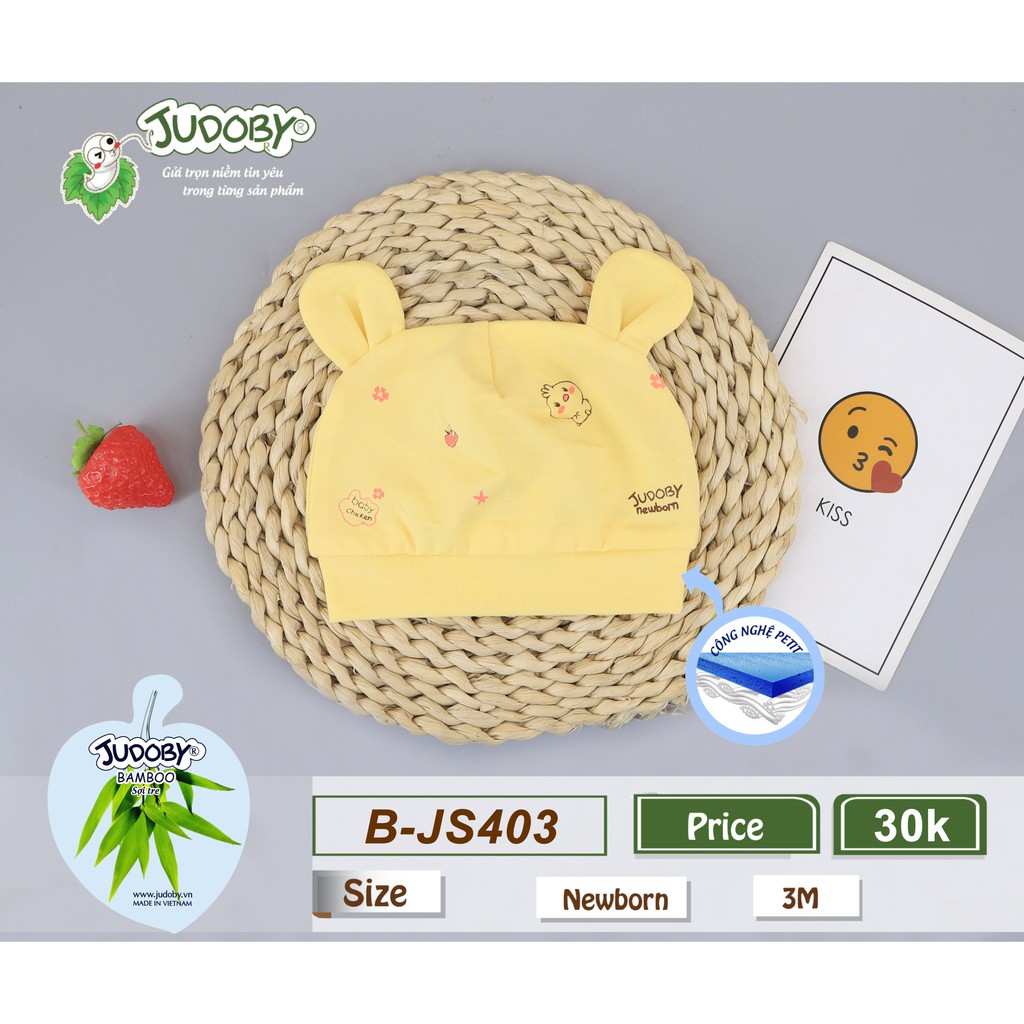 [FREESHIP] Mũ bo mỏng bamboo sợi tre Judoby cho bé/trẻ sơ sinh Dokma (từ 0-3 tháng tuổi) JS403