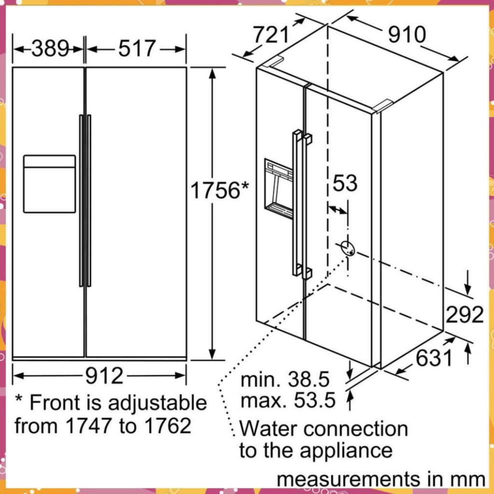 Tủ Lạnh Side By Side Bosch KAD92HI31 - Seri 8 TGB nhập khẩu nguyên chiếc ( Phân Phối Chính Hãng )