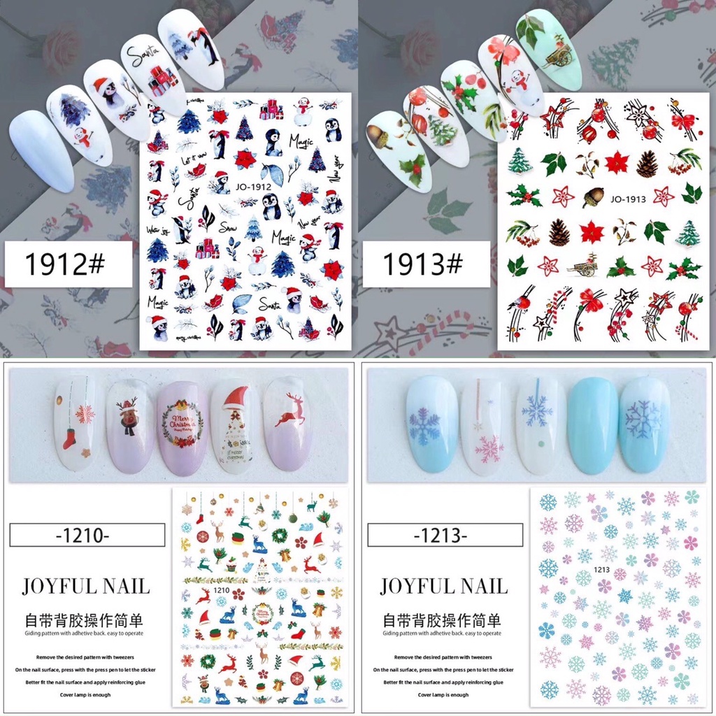 Stick giáng sinh dán móng siêu dễ thương dành cho Nail