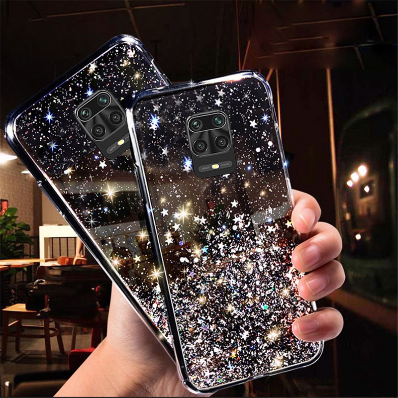 Ốp Điện Thoại Trong Suốt Phối Kim Tuyến Cho Xiaomi Redmi Note 4 4x 5 Pro 6 Pro 7 Pro Note 8 Pro 8T Note 9 9S Pro Max