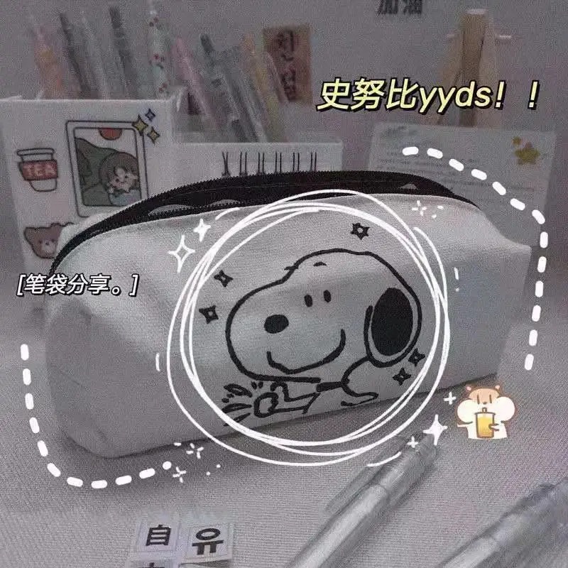Túi Đựng Bút Cỡ Lớn In Hoạt Hình Snoopy Kiểu Nhật Bản Dễ Thương Ốp