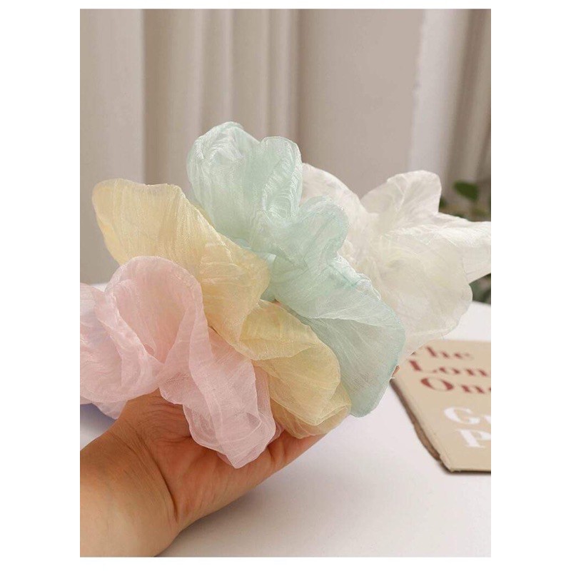 Chun cột tóc scrunchies voan mỏng nhẹ