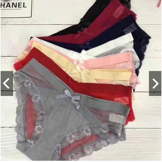 (có size)Sỉ 10 quần lót ren cạp chéo đính nơ siêu xinh