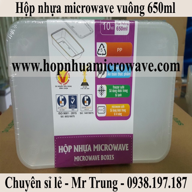 Hộp nhựa microwave đựng thực phẩm / Thức Ăn / Kim Chi / Chân Gà / Slime/ Pate / Cơm loại tròn và vuông lốc 10 cái có nắp