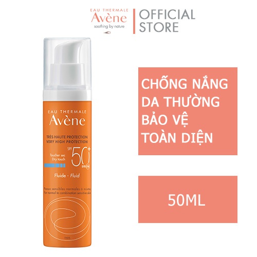 Kem Chống Nắng Avene Mattifying Cleanance SPF50+ 50ml, Avene Dry Toucher Fluide, Kem chống nắng cho da nhạy cảm , da dầu