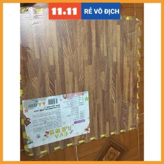 PR7 [FREE SHIP] 6 Tấm THẢM XỐP GHÉP VÂN GỖ 60x60cm dày 1cm 16