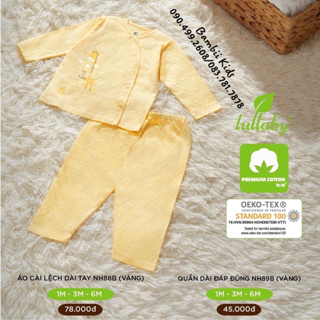 [LULLABY SALE] Bộ dài tay cài lệch Vải Thở thu đông Sơ Sinh / Bé Trai / Bé Gái