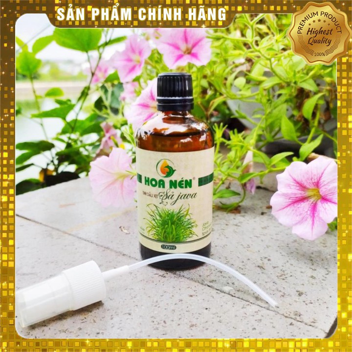 Tinh dầu sả java xịt phòng Hoa Nén 100ml_Đuổi côn trùng, khử mùi hiệu quả