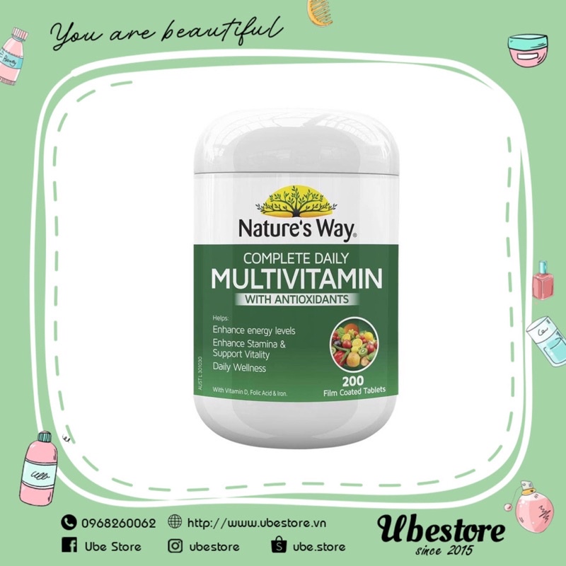 VITAMIN TỔNG HỢP NATURE'S WAY MULTIVITAMIN | Thế Giới Skin Care