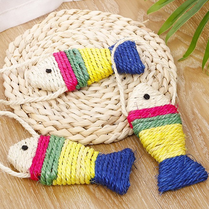 [Mã PET50K giảm Giảm 10% - Tối đa 50K đơn từ 250K] Đồ chơi con Cá dây thừng mài móng cho Mèo, Thỏ