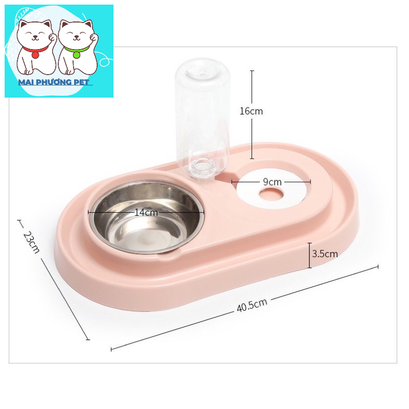 Bát ăn chó mèo Bát chống kiến, chống tràn nước xịn Bát tự động cấp nước chó mèo nhỏ