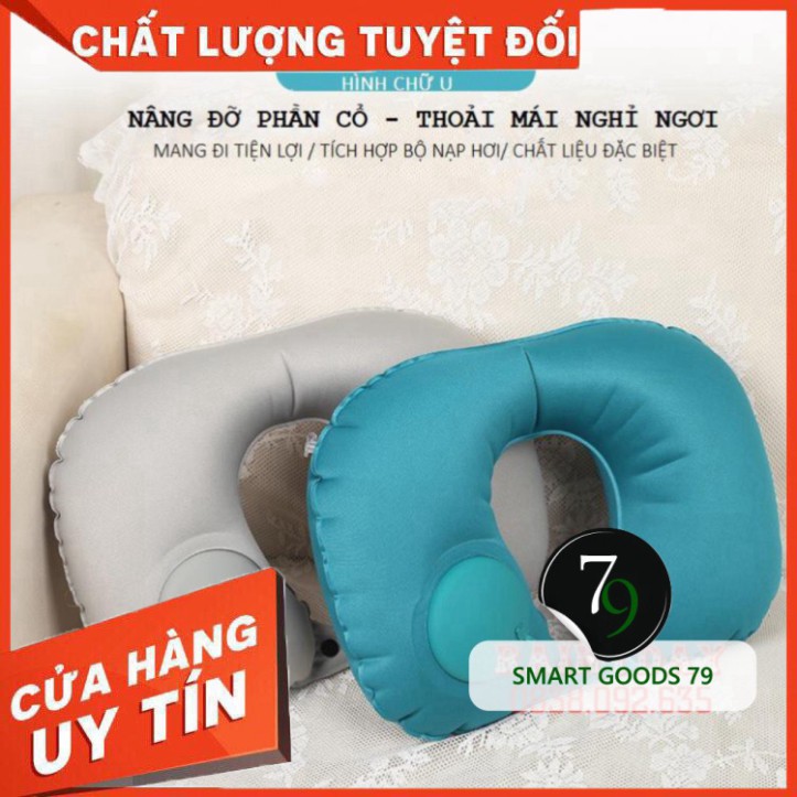 [ Chính Hãng ] [Freeship 248] Gối hơi kê tựa cổ chữ u tự bơm hơi du lịch để ngủ văn phòng đi xe hơi ô tô máy bay bằng vả