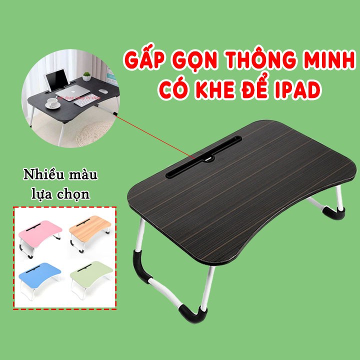 Bàn học gấp gọn thông minh có khe để ipad cho học sinh, sinh viên