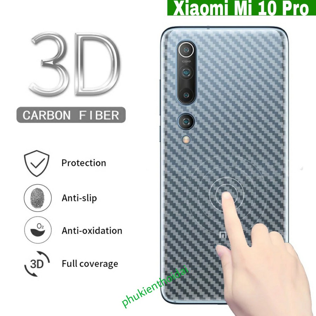 Dán lưng Carbon Xiaomi Mi 10 Pro FREESHIP Từ 50k vân caro chống mồ hôi